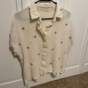 Neuflora Daniella Cream Button Down Shirt